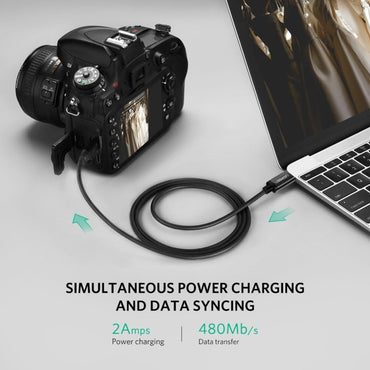 Ugreen, High Speed USB-C Male to Mini USB 5-Pin Male Cable: 480Mbps Data Transfer & 2A Charging Power - US242 50445