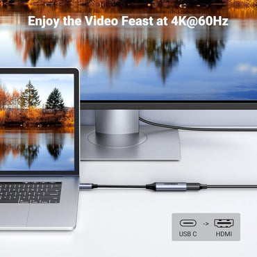 Ugreen, USB-C Male to HDMI 2.0 Adapter: 4K Resolution with Thunderbolt 4/3 Support - CM297 70444