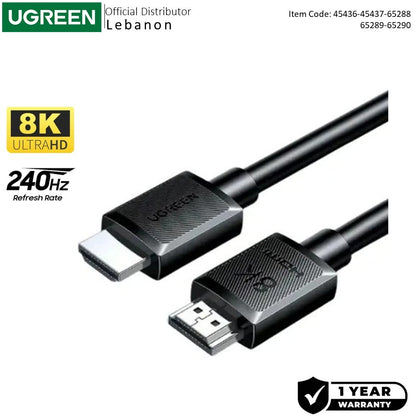 Ugreen, Certified 8K HDMI 2.1 Male to Male Cable, up to 240HZ - HD175 45436 45437 65288 65289 65290, Available in Different Sizes