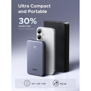 UGREEN Ultra Compact 10,000mAh Power Bank - 22.5W Fast Charging with Smart LED Display & Dual Output - PB507 75131B