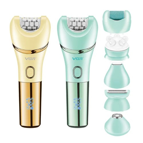 VGR, 756 7-In-1 Electric Lady Epilator Set, Facial Hair Trimmer, Ipx7 Waterproof