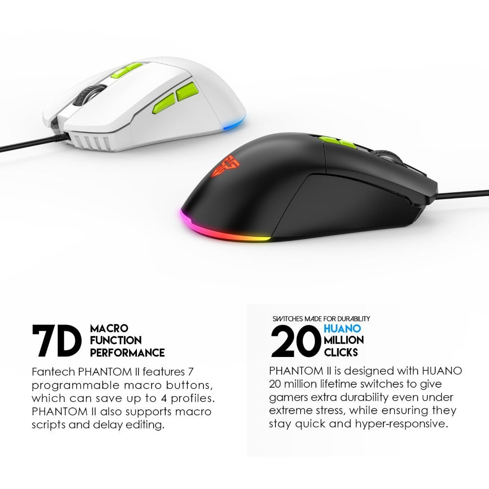 Fantech, Vx6 Phantom Ii Macro Rgb Gaming Mouse, Available in Different Colors