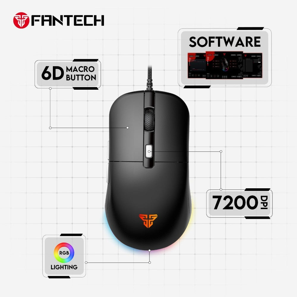 Fantech, Vx9S Kanata Rgb Gaming Mouse, Available in Different Colors