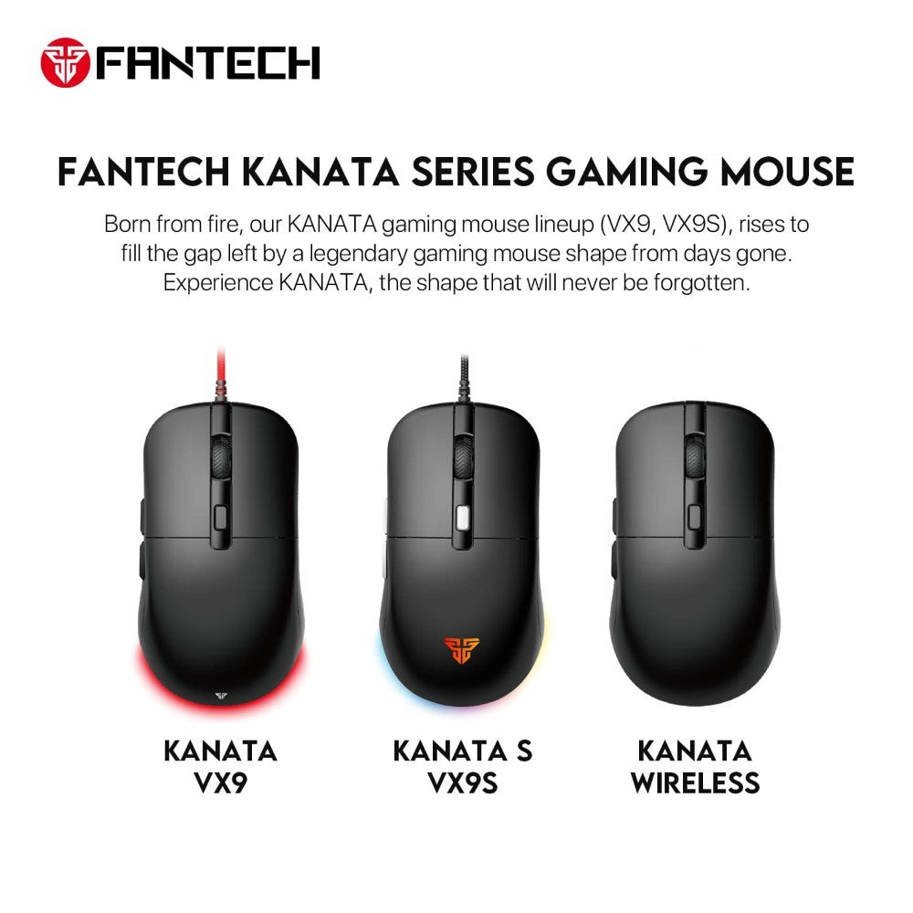 Fantech, Vx9S Kanata Rgb Gaming Mouse, Available in Different Colors