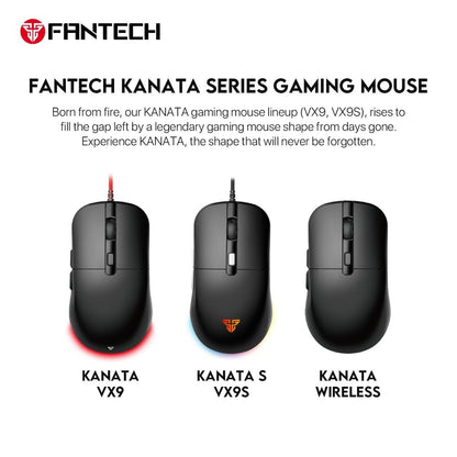 Fantech, Vx9S Kanata Rgb Gaming Mouse, Available in Different Colors