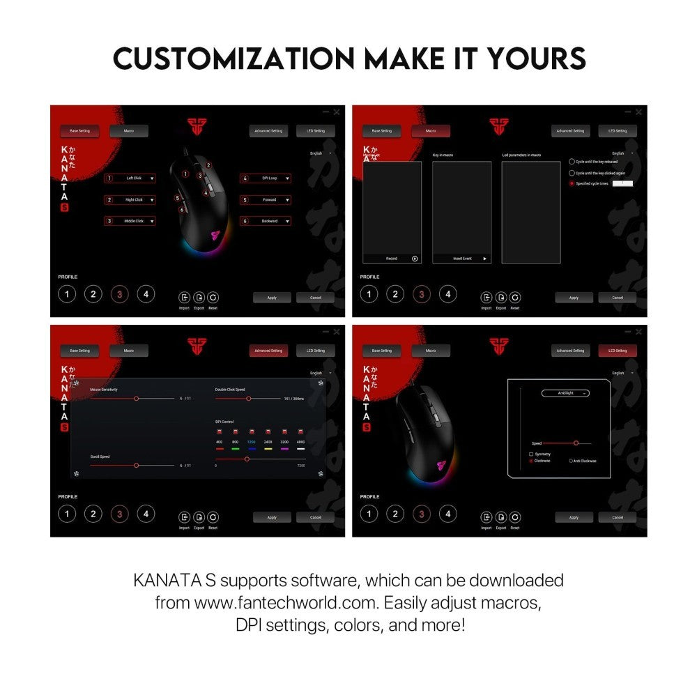 Fantech, Vx9S Kanata Rgb Gaming Mouse, Available in Different Colors