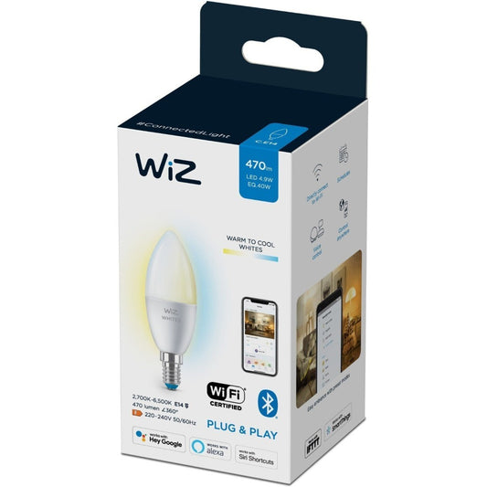 Wiz, White Ambiance C37 E14 Single lamp-F Rated