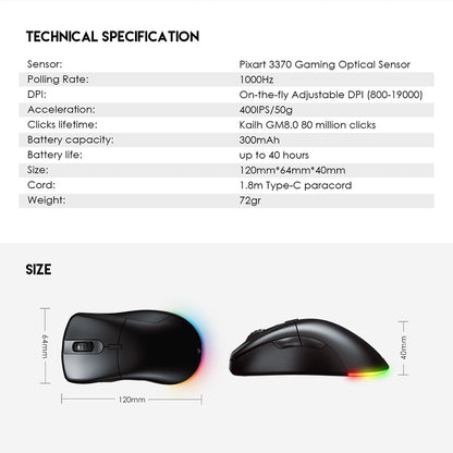 Fantech, Xd5 Helios Go Wireless Gaming Mouse, Available in Different Colors