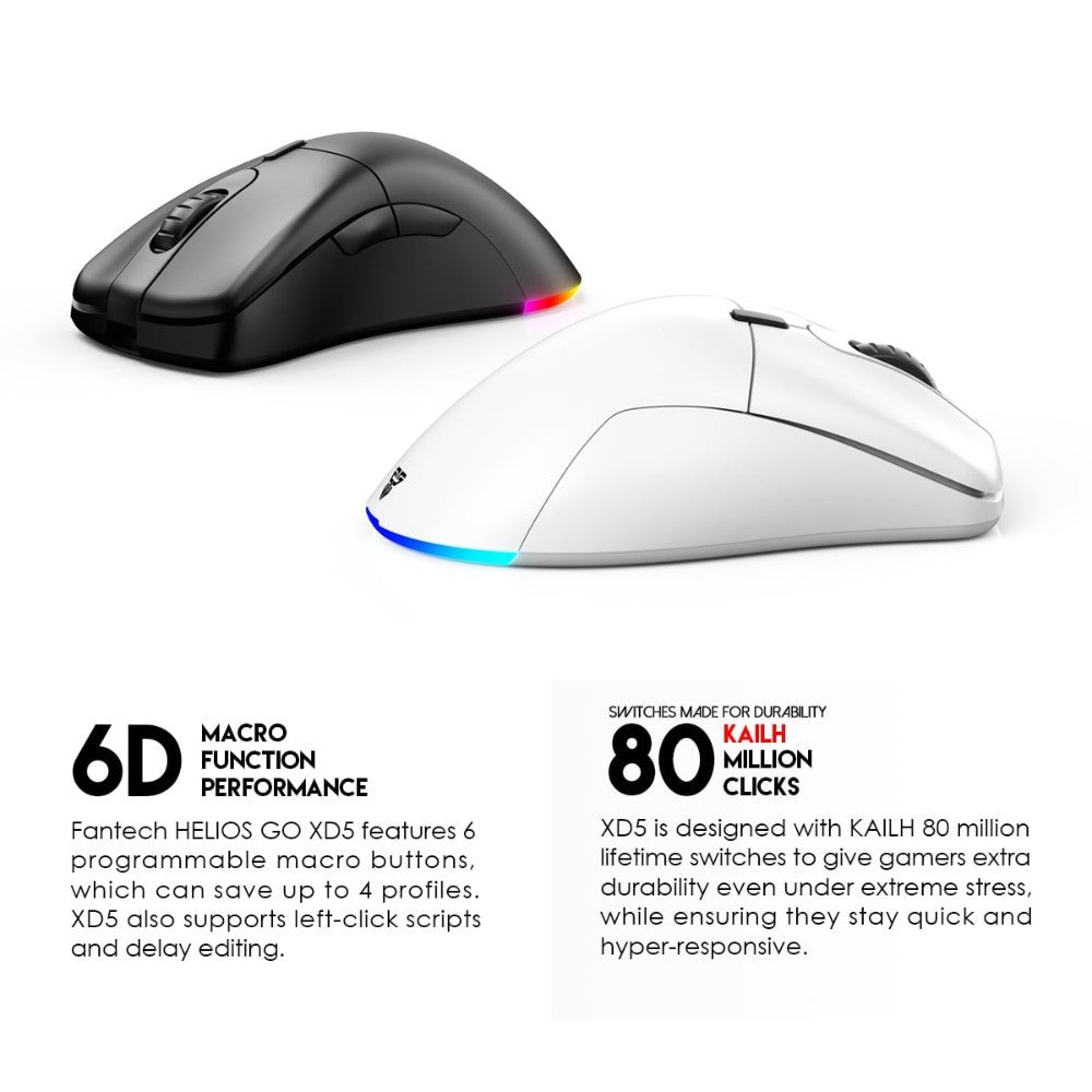 Fantech, Xd5 Helios Go Wireless Gaming Mouse, Available in Different Colors
